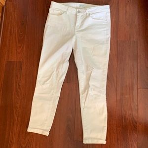 Jessica Simpson Rolled crop skinny white jeans